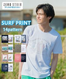 JEANS MATE(ジーンズメイト)/【ZEROSTAIN】サーフプリントTシャツ/ホワイトD