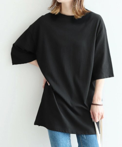 reca(レカ)/サイドラベルビッグTシャツ(210201)/ブラック