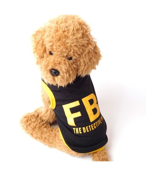 HAPPY DOG!!(はっぴーDOG！！)/★カッコ可愛いFBIロゴタンクトップ★犬 服 犬服 ドッグウェア タンクトップ FBI  【春 夏 春夏 毛抜け防止 毛落ち防止 おしゃれ 可愛い 女の子 男の/ブラック系1