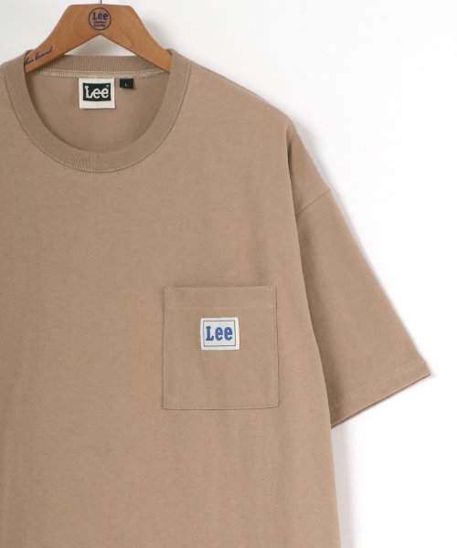 LAZAR(ラザル)/【Lazar】Lee/リー 【別注/コラボ】 ビッグシルエット ワンポイント ピスネーム ポケット Tシャツ/2021 SPRING SUMMER/ベージュ
