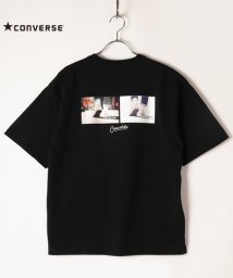 CONVERSE(コンバース)/【CONVERSE】 コンバース シューズモチーフバックプリント 半袖Tシャツ/ブラック