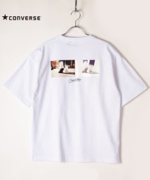 CONVERSE(コンバース)/【CONVERSE】 コンバース シューズモチーフバックプリント 半袖Tシャツ/ホワイト