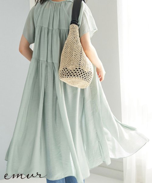 Emur ティアードギャザーシャツワンピース ロペピクニック Rope Picnic Magaseek