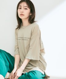 VIS(ビス)/【WEB限定】ロゴプリントビッグTシャツ/ベージュ（27）