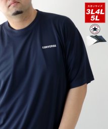 MARUKAWA(大きいサイズのマルカワ)/【CONVERSE】コンバース Tシャツ 大きいサイズ ワンポイント ロゴ プリント 吸汗速乾 半袖 ティーシャツ 速乾 ドライ スポーツ トレーニング ランニ/ネイビー