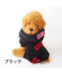 HAPPY DOG!!(はっぴーDOG！！)/犬 服 犬服 USA 犬の服 つなぎ ロンパース オーバーオール 前ボタン ドッグウェア パーカー トレーナー スウェット 衣装  【春 夏 春夏 毛抜け防止 /ブラック