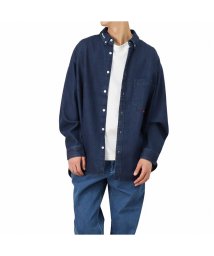 MAC HOUSE(men)(マックハウス（メンズ）)/VISION STREET WEAR ヴィジョンストリートウェア デニムサテンワッペンシャツ 1305037/ネイビー