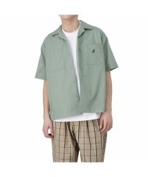 MAC HOUSE(men)(マックハウス（メンズ）)/KANGOL カンゴール オープンカラーシャツ KPMC－10174/グリーン