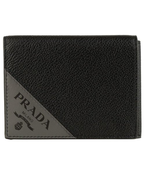 PRADA(プラダ)/【PRADA(プラダ)】PRADA プラダ カードケース パスケース メンズ バイカラー アウトレット 2mo006vigc－neme－zz/ブラック系