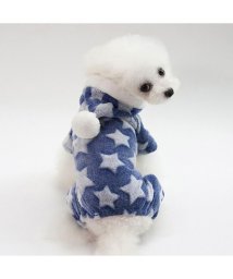 HAPPY DOG!!(はっぴーDOG！！)/犬 服 犬服 犬の服 DOG BABY ドッグベビー つなぎ カバーオール ロンパース フリース 星柄 ドッグウェア 【春犬服冬 防寒 暖かい 冬服 秋冬 冬 /ブルー