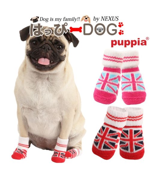 セール 犬靴 靴 靴下 滑り止め ユニオンジャック 犬 服 犬服 犬の服 ドッグウェア Puppia パピア 正規品 犬服冬 防寒 暖かい 冬服 秋冬 冬 おしゃれ はっぴーdog Happy Dog Magaseek