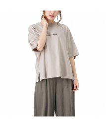 MAC HOUSE(women)(マックハウス（レディース）)/NAVY ネイビー ハンサムシルケット プリントTシャツ 1282－7962/グレージュ