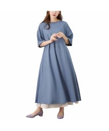 MAC HOUSE(women)(マックハウス（レディース）)/NAVY ネイビー 冷感裾フレアワンピース MH816－706/ブルー