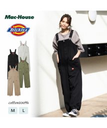 MAC HOUSE(women)(マックハウス（レディース）)/Dickies ディッキーズ 裾ドロストオーバーオール 1182－6493/ブラック