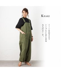 MAC HOUSE(women)(マックハウス（レディース）)/Dickies ディッキーズ 裾ドロストオーバーオール 1182－6493/カーキ