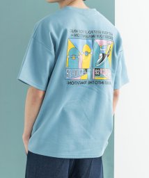 Rocky Monroe(ロッキーモンロー)/プリントT 半袖 メンズ レディース カジュアル ストリート Tシャツ イラスト ホワイト ブラック ビッグシルエット ドロップショルダー スニーカー スケボー/ダークブルー