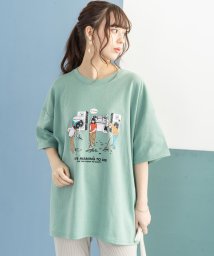 Rocky Monroe(ロッキーモンロー)/プリントT 半袖 メンズ レディース カジュアル ストリート Tシャツ バックプリント イラスト ホワイト ブラック ビッグシルエット ドロップショルダー スケ/カーキ系1