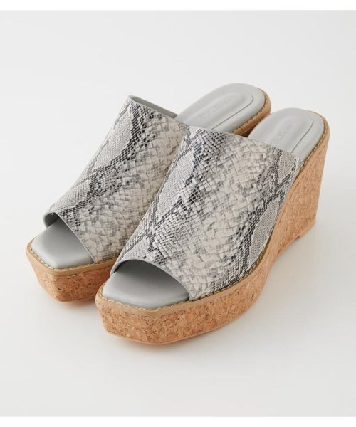 AZUL by moussy(アズールバイマウジー)/CORK WEDGE SANDALS/柄GRY5