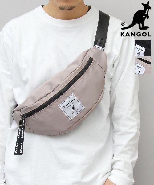 AMS SELECT(エーエムエスセレクト)/KANGOL / カンゴール / ビッグネームタグ ウエストバッグ / ウエストポーチ/ベージュ