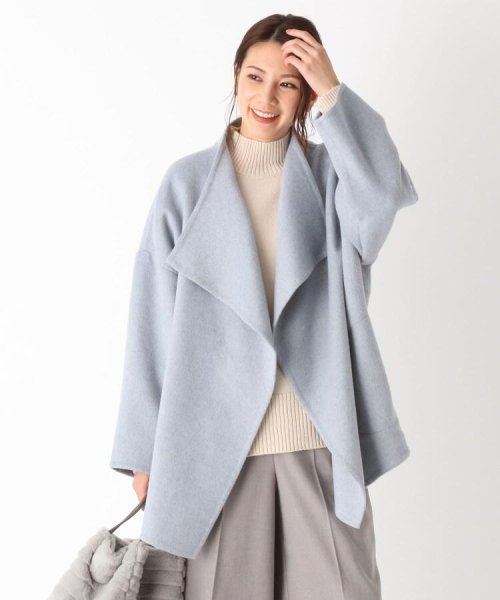 セール ウール混リバートッパーコート ハッシュアッシュ Hushush Magaseek