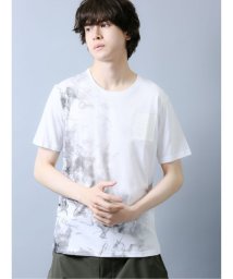 semanticdesign(セマンティックデザイン)/ラバー総柄 クルーネック半袖Tシャツ/ホワイト