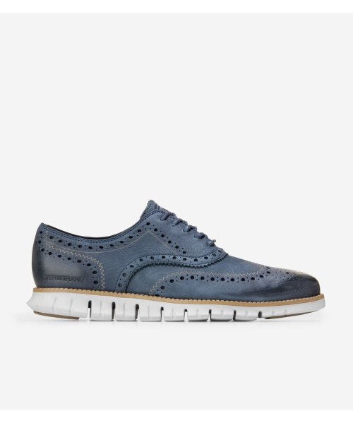 COLE HAAN(コールハーン)/ゼログランド ウィングチップ  オックスフォード mens/オンブルブルーヌバック/オプティックホワイト-ブルーティント