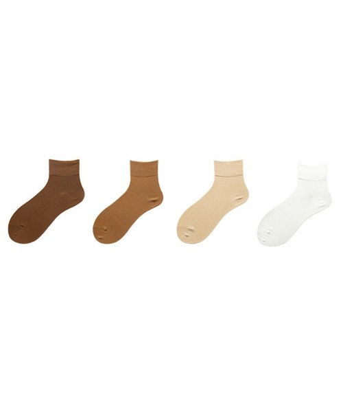 aimoha(aimoha（アイモハ）)/靴下 4カラー セット/ブラウン