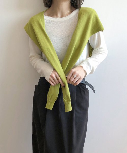 aimoha(aimoha（アイモハ）)/羽織るカーディガン/グリーン