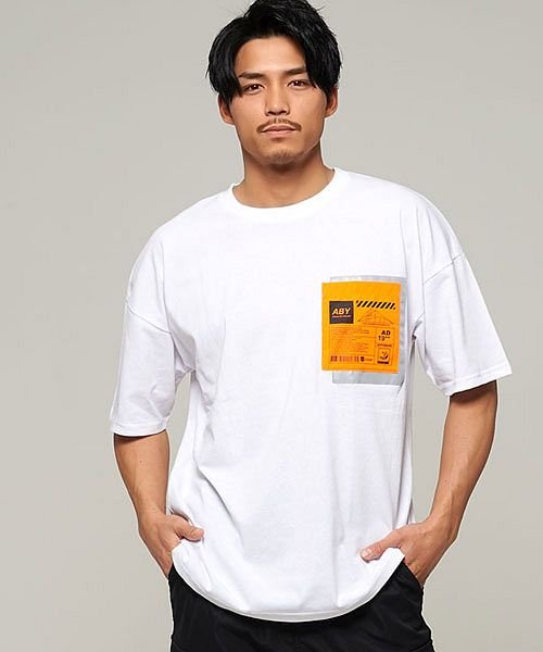 Cavaria Usaコットンリフレクトポケットクルーネック半袖tシャツ 大きめ フォト リフレクトポケット デコレーション プリント クルーネック 半袖tシャ キャバリア Cavaria Magaseek