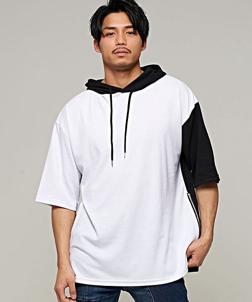 Cavaria サイドジップ付き半袖ビッグパーカー メンズ 半袖 ブランド 大きめ サイドジップ パーカー 半袖tシャツ ビッグシルエット ジッパー B キャバリア Cavaria Magaseek Cavaria サイドジップ付き半袖ビッグパーカー メンズ 半袖 ブランド 大きめ サイドジップ パーカー 半袖tシャツ ビッグシルエット ジッパー B キャバリア Cavaria Magaseek
