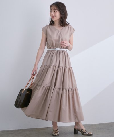 ViS／フレンチスリーブティアードワンピース／504023060