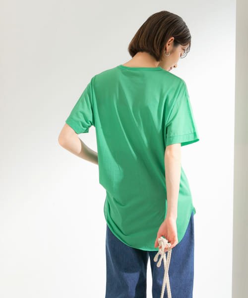 KBF(ケービーエフ)/クルーネックシアーTシャツ/GREEN