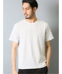 TAKA-Q(タカキュー)/接触冷感 吸水速乾 パネルボーダークルーネック半袖Tシャツ/ホワイト