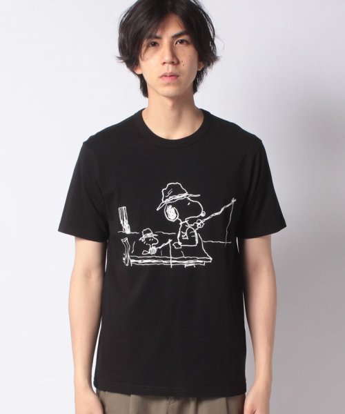 BENETTON (mens)(ベネトン（メンズ）)/【PEANUTSコラボ】JCCスヌーピー＆ウッドストックTシャツ・カットソー/ブラック