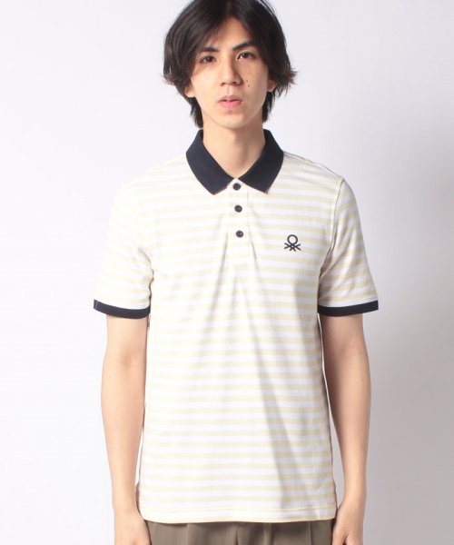 セール ストレッチボーダーポロシャツ ベネトン メンズ Benetton Mens Magaseek