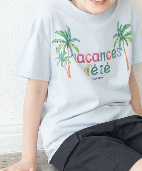 ROPE' PICNIC　KIDS(ロぺピクニックキッズ)/【KIDS】パームツリープリントTシャツ/ブルー（44）