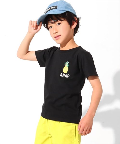 ANAP KIDS(アナップキッズ)/吸水速乾サマーワンポイントＴシャツ/ブラック