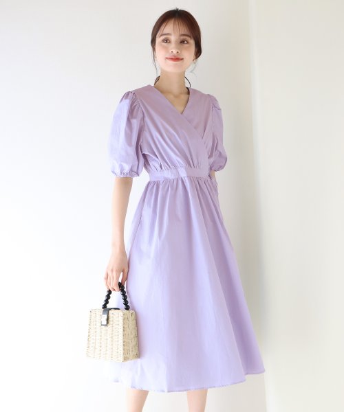 セール 30 Off パフスリーブカシュクールワンピース ブルーイースト Blueeast Magaseek