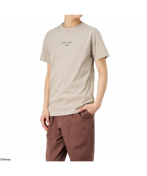 MAC HOUSE(men)(マックハウス（メンズ）)/Disney ディズニー ミッキー/バックトリミングTシャツ 391103391/グレージュ