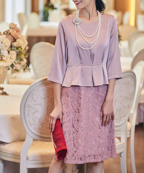 セットアップ風ワンピースドレス 結婚式 パーティー フォーマル セレモニー ドレス スター Dress Star Magaseek