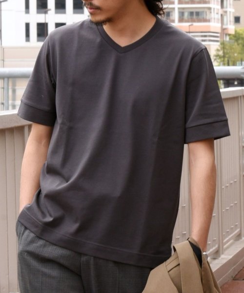 セール Web限定 Ships 形態安定 防シワ加工 テレワーク ビズ Vネック Tシャツ シップス メン Ships Men Magaseek