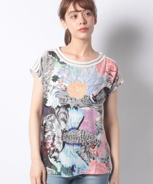 Desigual(デシグアル)/Tシャツ半袖 VIENA/レッド系