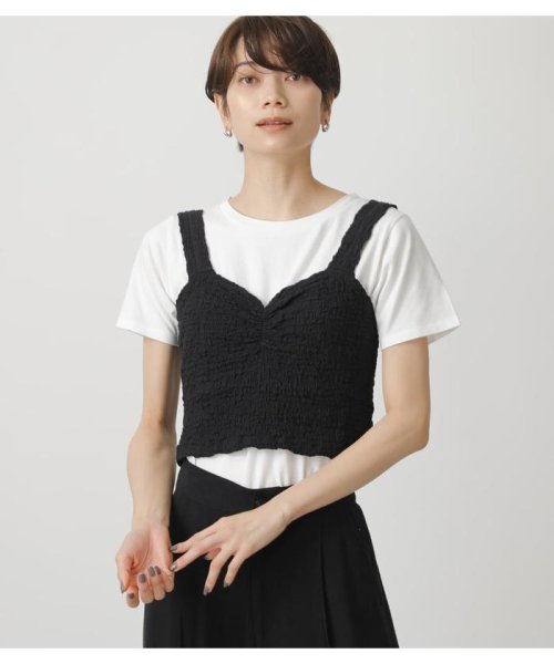 AZUL by moussy(アズールバイマウジー)/GATHER BUSTIER SET TOPS/柄WHT5