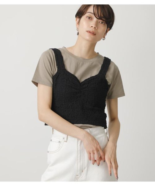 AZUL by moussy(アズールバイマウジー)/GATHER BUSTIER SET TOPS/柄KHA5