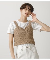 AZUL by moussy(アズールバイマウジー)/GATHER BUSTIER SET TOPS/柄BEG5