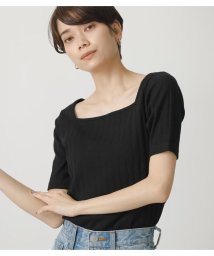 AZUL by moussy(アズールバイマウジー)/2WAY WIDE RIB TOPS/BLK