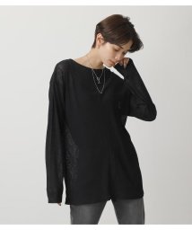 AZUL by moussy(アズールバイマウジー)/SHEER TELECO TOPS/BLK