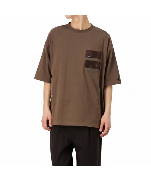 MAC HOUSE(men)(マックハウス（メンズ）)/KANGOL カンゴール デザインポケットTシャツ KPMC－10171－Z/ブラウン