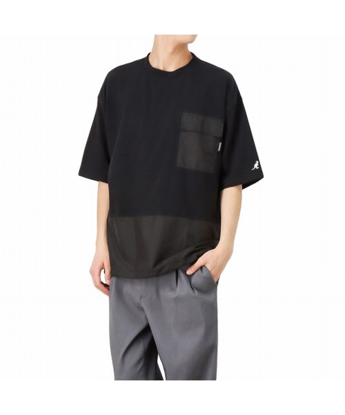 MAC HOUSE(men)(マックハウス（メンズ）)/KANGOL カンゴール 切替ドローコードTシャツ KPMC－10170－Z/ブラック