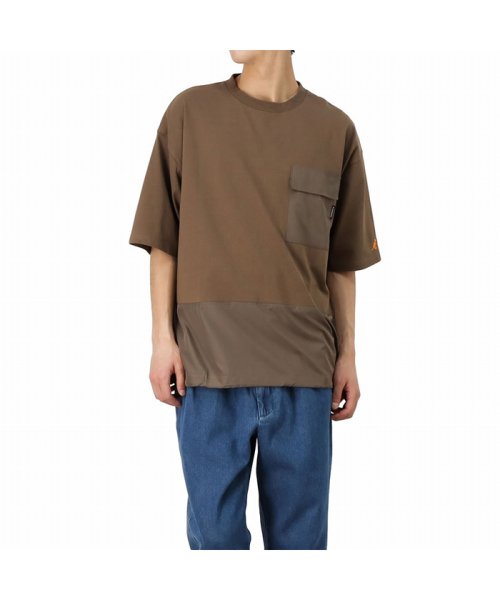 MAC HOUSE(men)(マックハウス（メンズ）)/KANGOL カンゴール 切替ドローコードTシャツ KPMC－10170－Z/ブラウン